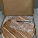 12" Two-Tier Acacia Wood Lazy Susan Organizer Kitchen Turntable for Cabinet Pantry Table Organization