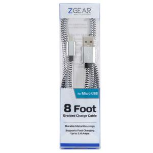 Zgear, Braided Data Cable Micro USB 8'