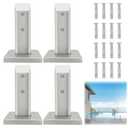 LukLoy Heavy Duty 2.1lb Marine Grade SS2205 Glass Pool Fence Spigot Railing Clamp for Coastal City Projects, Brushed (4Pack, Each NW 2.1lb, GW 3.0lb) - Level 2