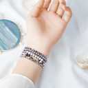 VISOOM Beaded Boho Bracelet Compatible for Apple Watch Band 42mm/44mm/45mm Series 8 7 SE Women Fashion Cute Handmade Crystal Beads Stretchy Watch Strap for iWatch Bands Series 6/5/4/3/2/1 Replacement