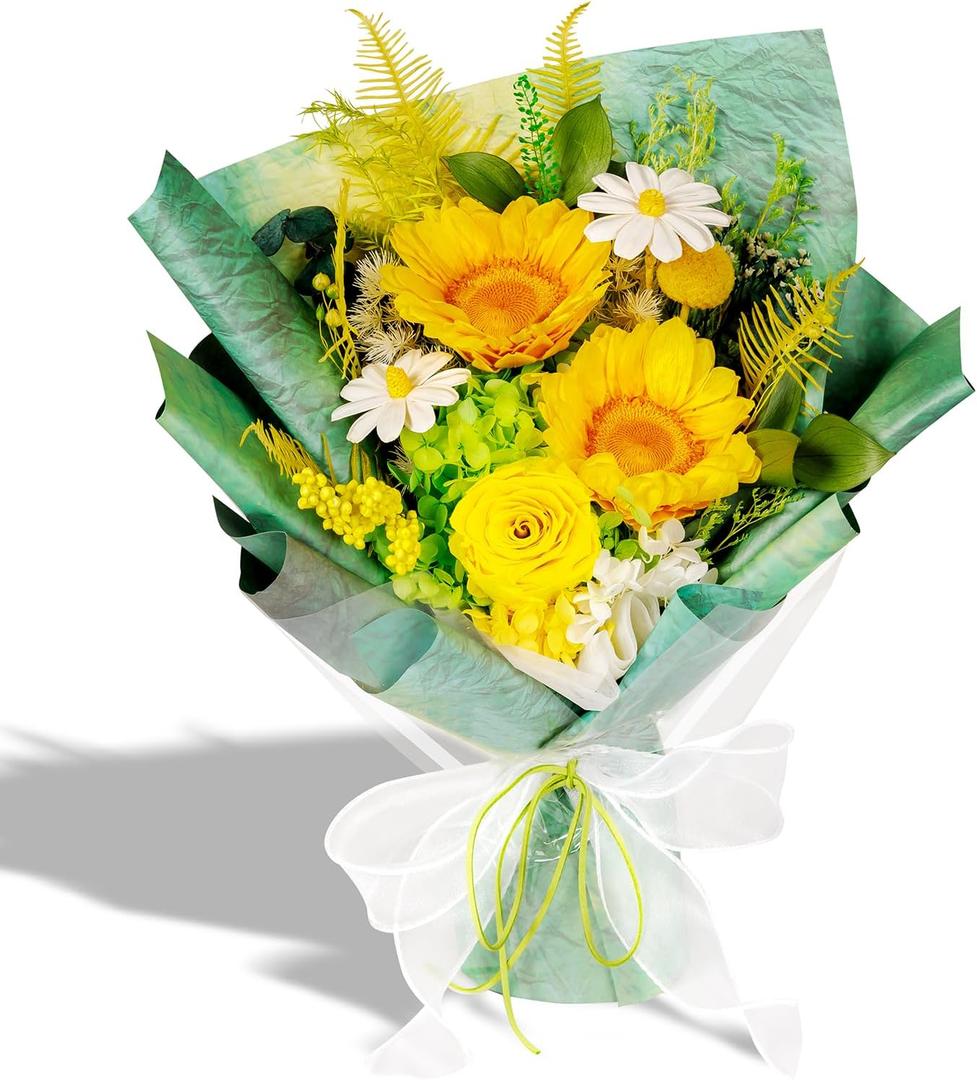 Bonsion Preserved Flowers Yellow Gifts for Women, Flower for Delivery, Preserved Sunflower Bouquets, Birthday Gifts for Grandma, Mothers Day Flowers for Wife