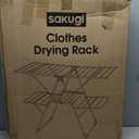 Sakugi Clothes Drying Rack, Foldable 2-Level Laundry Drying Rack with Height-Adjustable Wings, for Clothing & Bedding, Free-Standing Space-Saving Rack, Indoor & Outdoor, 55.5" L 22.8" W, Gray