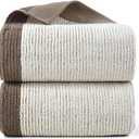 Cleanbear Shower Towels for Bathroom - Ultra Soft Bath Towels Set of 2, 520 GSM, 500,000 Dense Loops per Side, Quick-Dry and Highly Absorbent, 54 x 28 Inches, Light-Brown