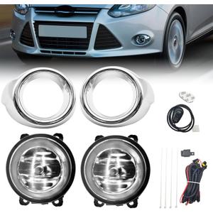 Fog Lights Compatible With 2012 2013 2014 Ford Focus S/SE/SEL/Titanium Models Front Bumper Lamps w/Light Bulb 1 Pair of fog lamps