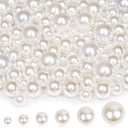 2000PCS Pearls for Crafting, Ivory No Hole Beads for Centerpieces Vases, Assorted Sizes Bulk Fake Pearls Beads for Vase Filler, Candles Centerpiece, DIY Crafts, Jewelry Making (4/6/8/10/14/20mm)