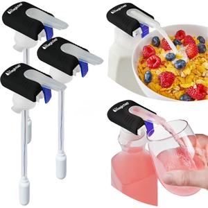 The Magic Tap Automatic Drink Dispenser - Hands-Free Beverage Dispenser for Fridge - Perfect for Milk, Juice - Gifts for Women & Men - 3 Pack, Black