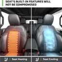Custom Ford Bronco Car Seat Covers Fit for 2021-2026,Wear-Resistant Faux Leather Full Coverage Automotive Seat Cover ,Full Set W/ Rear Cup Holder,Fit for Ford Bronco 4 Door SUV(Black-Carbon Fiber )