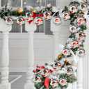 Soulchen 12 Pcs Christmas Snowman Ornaments for Tree Rustic Wooden Xmas Snowman Tree Ornaments Merry Christmas Joy Novel Snowflake Xmas Hanging Decorations for Winter Holiday Craft Party Supplies