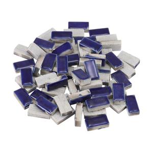 MECCANIXITY 250g Ceramic Mosaic Tiles for Crafts Bulk, Rectangle Dark Blue Ceramic Tile for Mosaic Kits Garden Stepping Stone Cup Mat
