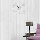 DIY Wall Clock Silent Frameless Wall Clocks Battery Operated 15.7 Inch Silver Acrylic Wall Clock Sticker Modern Wall Clocks for Living Room Kitchen Bedroom Office (S)