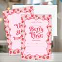3 x Birthday Invitations, Strawberry Birthday Invites for Girls Boys, Berry First Party Decorations with Envelopes Supplies Favors - A07