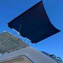 7 x 6 Black SS200 Dual Rod Holder Stern Boat Center Console Sun Shade