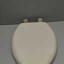 Bemis Aurora Slow Close Toilet Seat, Easy Clean Hinges and Adjustable Perfect Fit Plastic Seat, Made in USA, Elongated, Almond