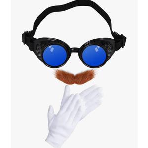 Skicuff Mustache Goggles Glasses Man Beard Costume Movie Accessories Halloween Party Cosplay Props