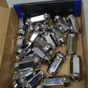 24pcs M14x1.5 Lug Nuts - Compatible with Chevrolet Colorado/Suburban/Silverado, GMC Express/Yukon/Sierra 1500, Ford F150/Expedition, One-Piece Design Factory Chrome Wheel Lug Nut Set