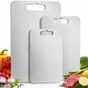 100% Pure Titanium Cutting Boards Set of 3, Double-Sided, Dishwasher Safe, 123