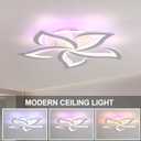 Modern Ceiling Lights,50W Dimmable Flush Mount Ceiling Light with Remote for Living Room Dining Room Bedroom,3000-6000K,White