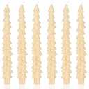 MTLEE 6 Pcs Christmas Tree Shaped Taper Candles Unscented Tree Candle Decorative Christmas Tree Candles Aesthetic Christmas Relaxation Candles Gift for Centerpiece Decorations (Ivory, 10 Inch)