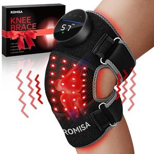 Red Light Therapy Knee Brace&Vibration Knee Massage for Pain Relief, 660nm&850nm Rechargeable Near Infrared Light Therapy Device for Knee/Elbow/Shoulder Faster Recovery for Cordless Use