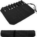Knife Roll,Waxed Canvas Knife Bag,Heavy Duty Knife Case,Chef Knife Bag Roll with 8 Slots for Knives and Kitchen Tools,Knife Roll Bag For Chefs Culinary Traveling,Knives Pouch Holder Wrap (Black)