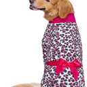 Medium Large Dog Recovery Suit for Dogs After Surgery Female Male Dog Neuter Spay Onesie for Shedding Prevent Licking Surgical Wound Dog Cone Alternative Leopard Print (30, Pink)