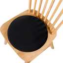 Greenjin 14" Memory Foam Seat Cushion Round Chair Pad for Kitchen Dining Anti-Slip Stool Pad with Removable Cover and Rubber Back Round Seat Cushion for Home Office Black