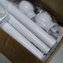 Curtain Rods for windows 32-62 inch, 5/8 inch Decorative White Splicing Heavy Duty Metal Curtain Rod set with Brackets