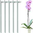 HiGift 10 Pack 36 Inch Plant Support Stake for Tall Plant, Garden Single Stem Flower Support Stake Indoor Plant Cage Support Ring for Peony, Orchid, Lily, Rose