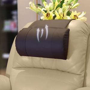 Breathable Perforated Leather Recliner Memory Foam Head Pillow - Non-Slip Base with Adjustable Neck Support in Chocolate, for Recliners, Sofas, and Loveseats, Ensuring Unmatched Relaxation
