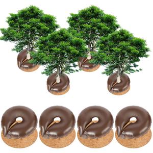 4 Set Tree Watering Ring 20gal Watering Bags with Coconut Fiber Mulch Ring Deep Root and Slow Release Automatic Drip Irrigation System for New Trees, Multi-Trunk Trees and Shrubs