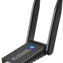 AC1300 Dual Band WiFi Wireless Network Card + BT 5.0 Adapter USB 3.0 1300M 802.11ac Adapter Bluetooth 5.0 with Antenna for Laptop PC 2.4GHz + 5.8GHz Mini Dongle