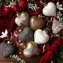 Simgoing 12 Pcs Neutral Valentine's Day Heart Ornaments 3.54 Inch Rustic Plastic Brown Heart Ornament Shatterproof Farmhouse Primitive Antique Modern Valentines Day Decor for Christmas Tree Home Decor