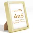 4x5 Aluminum Metal Picture Frame,Tempered Glass Gold Photo Frame 4x5 for Family Photo,Posters,Art,Document to Wall Mount Horizontally or Vertically