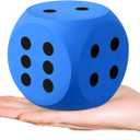 Shappy 3 Inches Foam Dice Fun Filled Large Educational Toy Kawaii Giant Decorative Eva Foam Jumbo Dice Big Square Building Blocks for Board Game Nights Learning Sessions(Blue,1 Pc)
