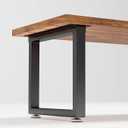 Metal Table Legs Heavy Duty, 28H x 18W, Metal Furniture Legs for Dining Desk Bench and Coffee Table, Industrial Black DIY Iron Bench Legs, Set of 2 (Rectangle)