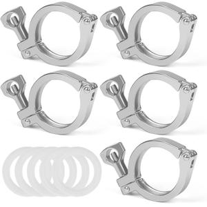 JMCOLMT Tri Clamp 5 Pcs Single Pin Heavy Duty with Wing Nut Generic Ferrule TC 11.5 Inch Stainless Steel 304 with Silicone Gasket