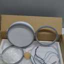 4-Lights LED Ceiling Light Fixture,23 Inch Modern Ceiling Lights Flush Mount Wooden 30W Dimmable Chandelier for Living Room Bedroom Kitchen,3000K/4000K/6000K Temperatures Selectable Grey (Gray)