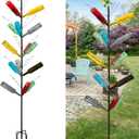 7.2FT Tall Wine Bottle Trees Stand for Garden Decorative, Rustproof Metal Bottle Tree Holder, Holds Up to 15 Bottles (Black)