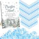 Thyle 51 Pcs Baby Its Cold Outside Baby Shower Games a Little Snowflake Is on The Way Decorations Pacifier Hunt Sign and 50 Acrylic Pacifiers Winter Snowflake Gender Reveal Party Favors Guest Supply