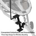 Trailer Step with HandleThree-Step Universal Boat Trailer StepSuitable for Various Types of Boat Trailer Frames, Black Heavy-Duty Trailer Step