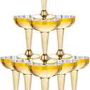 Lullaby 50PCS 5oz Plastic Champagne Coupe Glasses with Gold Rim, Elegant Plastic Champagne Glasses, Unbreakable and Crystal Clear, Perfect for Weddings, Parties, Birthdays, and Special Occasions