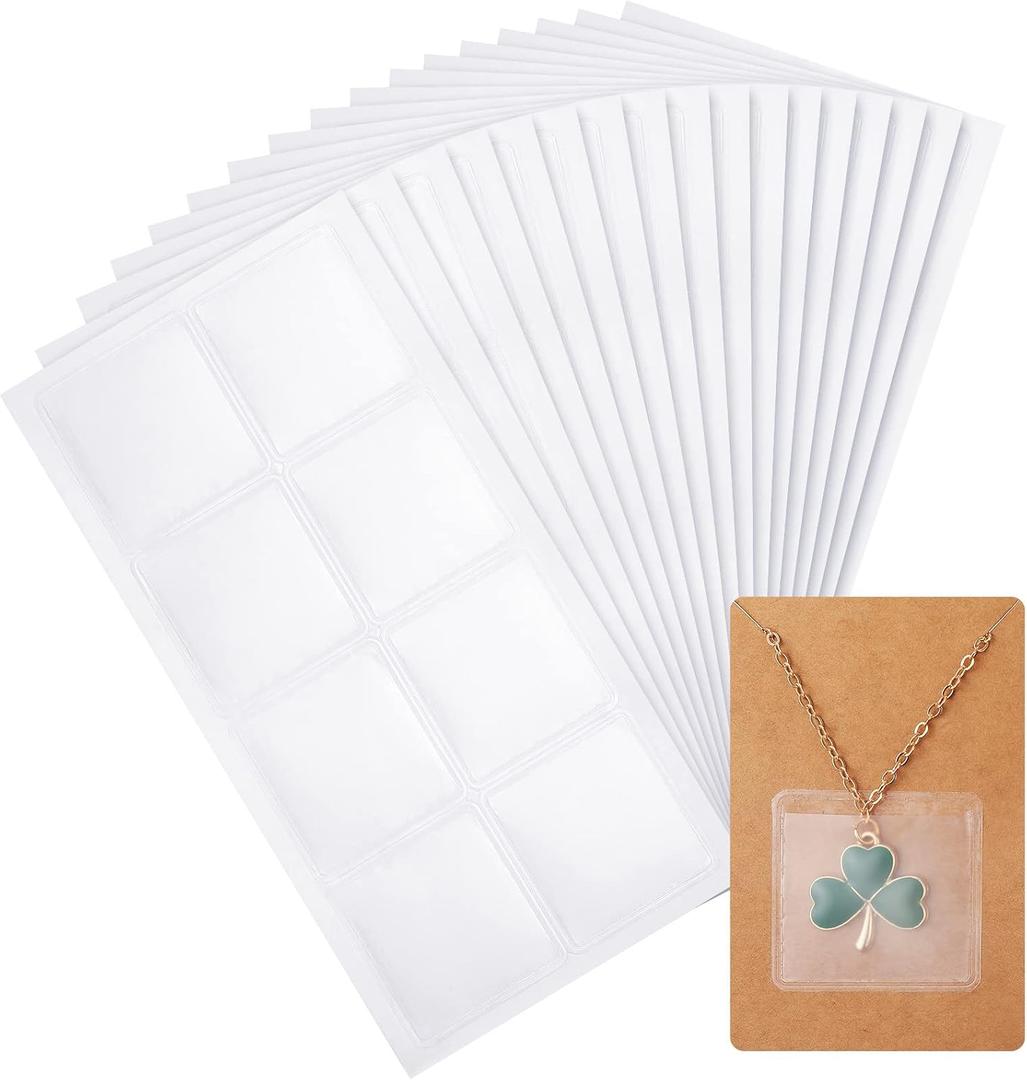 Sureio 360 Pieces Necklace Chain Adhesive Pouch for Jewelry Display Cards Necklace Packaging Pocket Jewelry Packaging Bag for Selling Storage Clear Plastic Loose Chain Pockets Holder