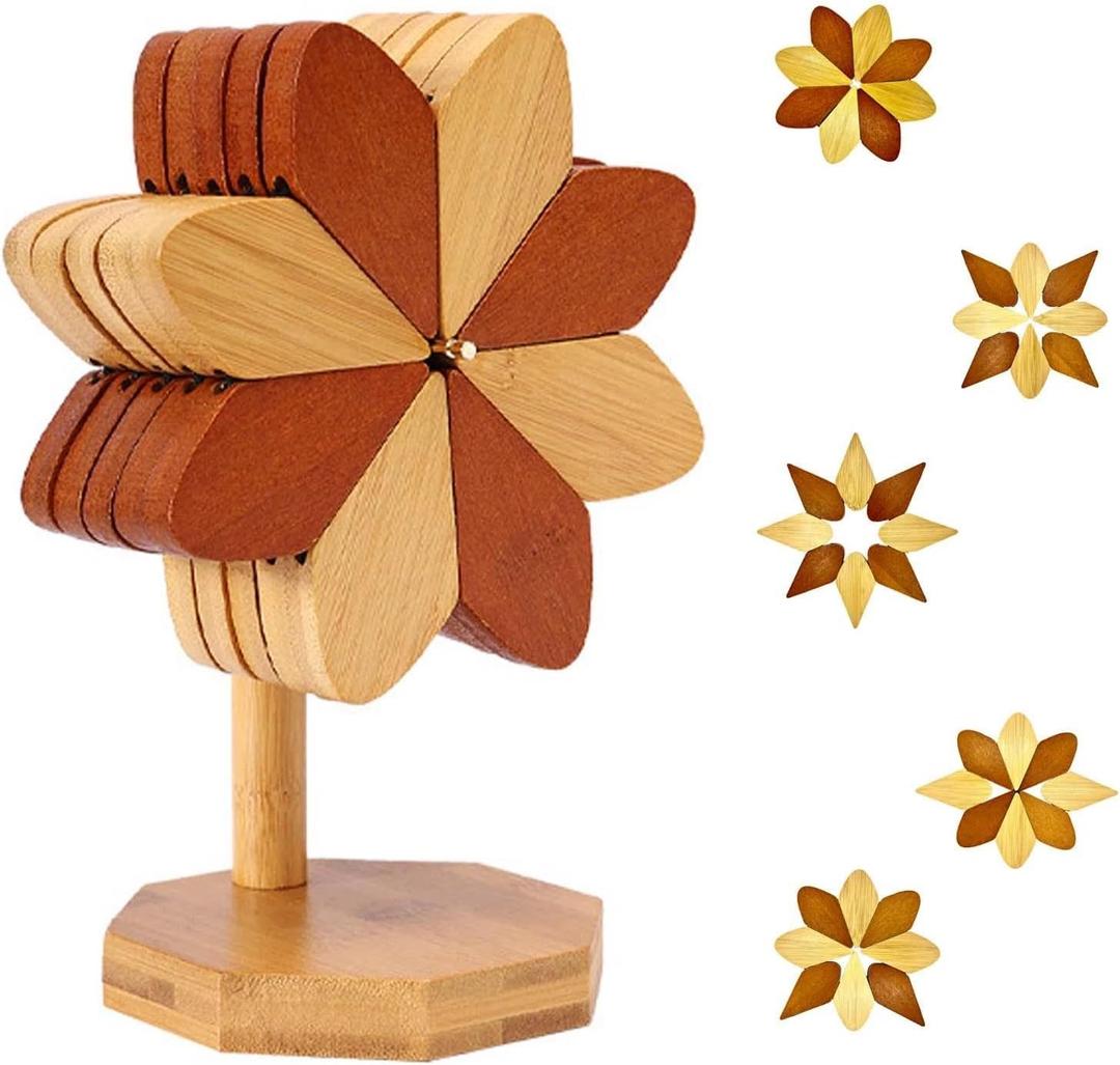 4 Wooden Trivets for Hot Dishes,Christmas Tree Trivet Table Mat Set,Wooden Treevet Tree Coasters for Hot Pots and Pans Christmas Decorations Gift for Women,Kitchen Gifts