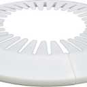 Flange Pipe Cover Decoration, 4.72 to 5.51 in (120-140mm) PP Plastic Escutcheon Collar Water Pipe Drain Line Cover, Reinforced Type Plumbing Cover Plates for Wall Tube Decor, White, 1Pc