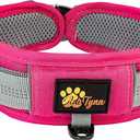 Durable 2-inch AirTag Dog Collar for Medium Dogs  Reflective, Heavy-Duty Metal Buckle, Comfortable Mesh Lining, Includes Patch and AirTag Holder (Pink, Medium: Fit 15" - 18" Neck)