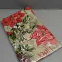 Newbridge Majestic Winter Poinsettia Christmas Vinyl Tablecloth with Flannel Backing, Noel & Holly Berry Holiday Print, Easy Care Wipe Clean Table Cover, 52 x 70 Inch Rectangle