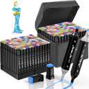 Alcohol Markers, 120 Colors Dual Tip Art Alcohol Markers Set - Perfect for Coloring, Drawing, Sketching, Card Making and Illustration, Perfect for Adults