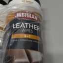 Weiman Leather Cleaner & Conditioner - Cleans, Restores & Protects Leather, UV Protection Prevent Cracking & Fading, For Car Seats, Sofas, Shoes, Bags & All Finished Leather Surfaces, 2 Pack, 60 Wipes