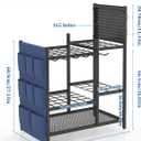 Garden Tool Organizer with Pegboard, Yard Tool Holder Standing for Garage Organization, Up to 30 Long-Handled/10 D-Handled Tools/Rake/Broom/Shovel/, with Side Storage Pocket