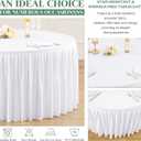 60Inch White Round Tablecloth,6 Pack Wrinkle Resistant 5ft Spandex Tablecloth,Washable Stretchy Polyester Table Cloth Round Cover for Dining Table,Wedding,Reception Banquet, Birthday Party, Buffet
